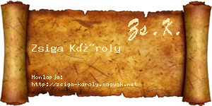 Zsiga Károly névjegykártya